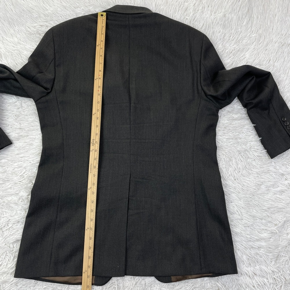 VTG Chaps Ralph Lauren Jacket Mens 42 Tall Brown Houndstooth Wool 3 Button‎ Coat - Picture 14 of 16